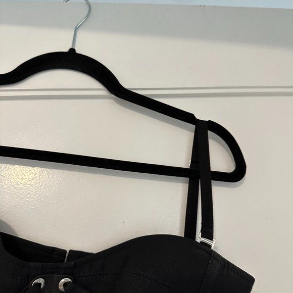 Dion Lee Lace Slider Bustier Corset Cropped Top & Skirt Set Buckle Detail Black - Picture 10 of 16